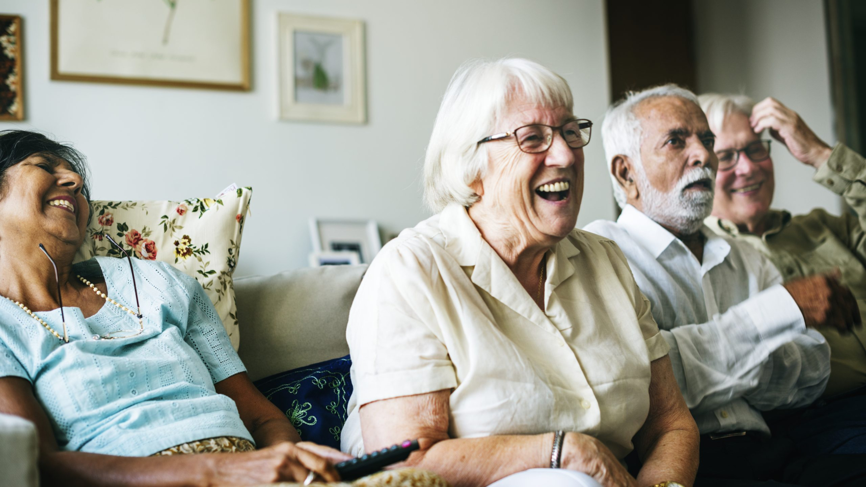 Senior people watching television together
**Documentation proving the source is available in the public domain***