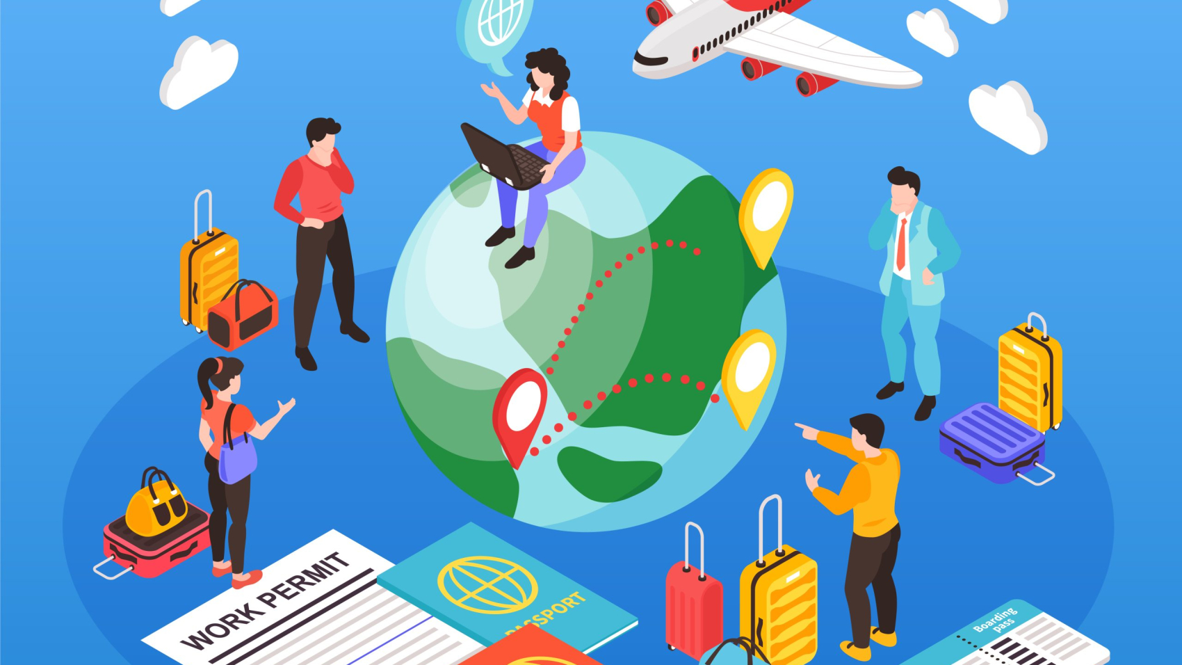Migrant workers composition with job mobility symbols isometric vector illustration SSUCv3H4sIAAAAAAACA3WRTWvDMAyG/4rQOawbu+VeBoNBWY9lB8XRWq2OFSwnXSn575PbFXbZTR+vpVePL9iRScD2ghLjZCVTEU3YPjXIvRTNQhHbx6VBK1QmY3OtZ4EK7717ze9Ddpdaxxa3sk+22p6HTqOhv506r76JBY6REutkuDR39YZ1jPyf7KNB2nMK57rYN2eOTFcfO28dT4Xz8Gtqlp71FtLUSw1x1kDuoX2upv1AHWp1n2k8SMgyc655zxbydbd3UoGT5iNng6DDqCaVCZykHOBLOxi0kyjlDHY7EMR04JIlwMzBmcFflg+wdpDURYb1ZguUenjn1LOrErxuXuBT8+AcGizflQY2v1hus2wVDpQp+Jm2Gu+k9OhftCzLD+A9h8XAAQAA