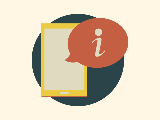 Illustration of digital device with alert icon