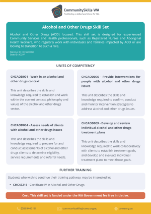 Alcohol and Other Drugs Skill Set
