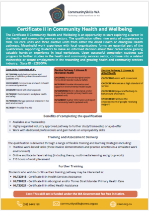 Cert II Community Health & Wellbeing - Qualification