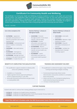 Certificate II in Community Health and Wellbeing - Qualification