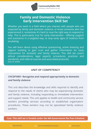 Family and Domestic Violence Early Intervention Skill Set