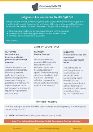 Indigineous Environmental Health Skill Set